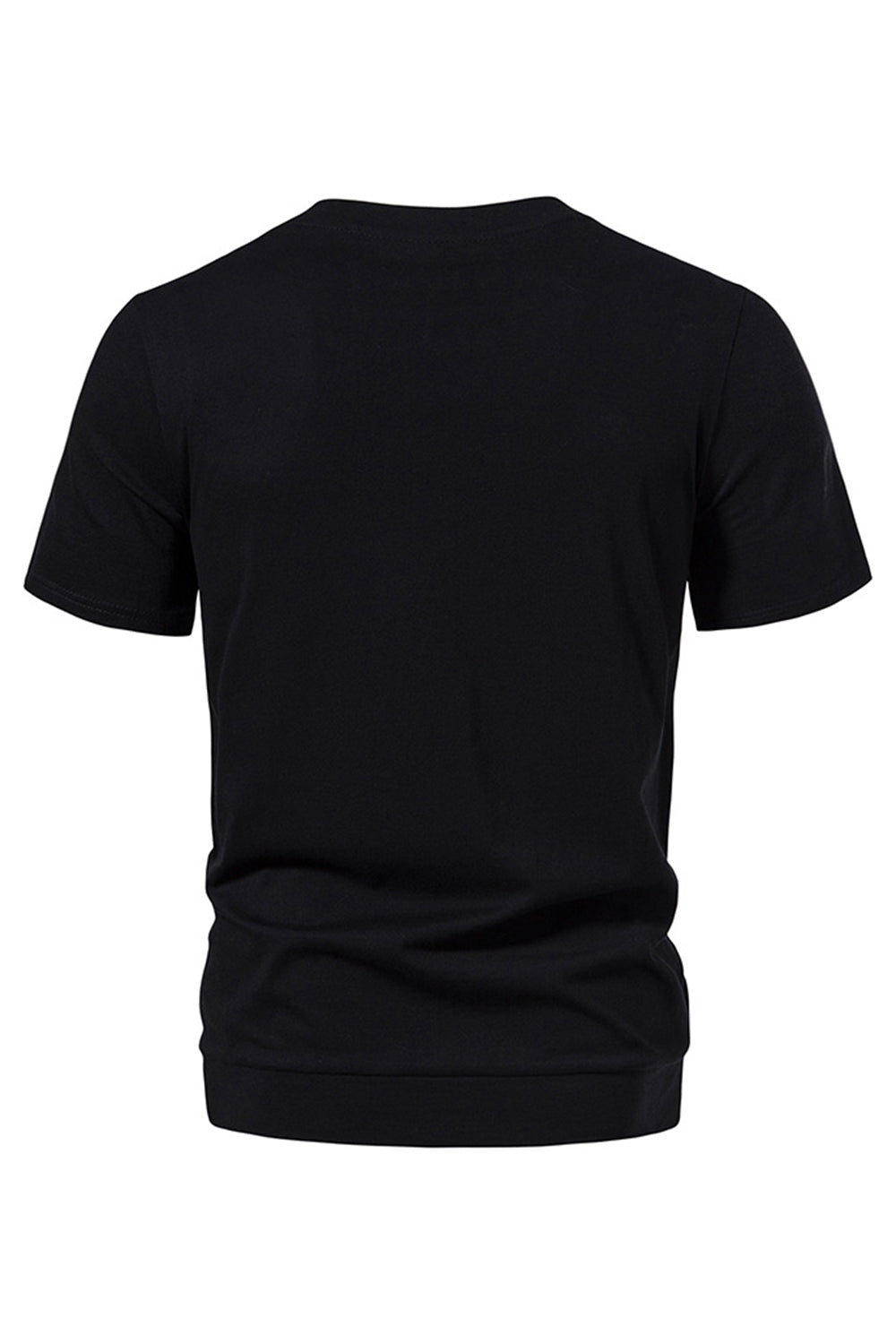 Black Patchwork Casual Summer T-shirt męski