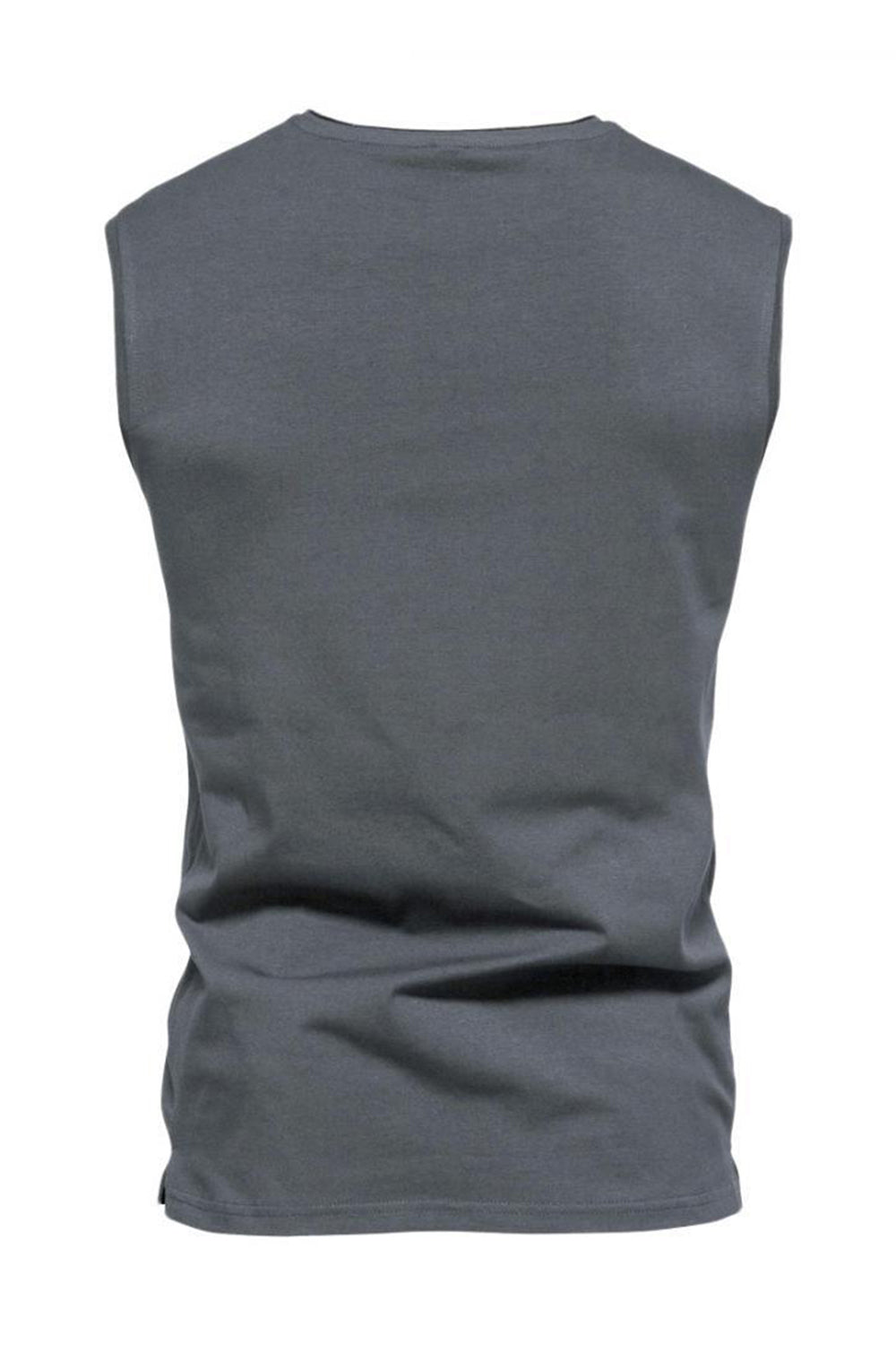 Czarny T-shirt męski z dekoltem w serek bez rękawów