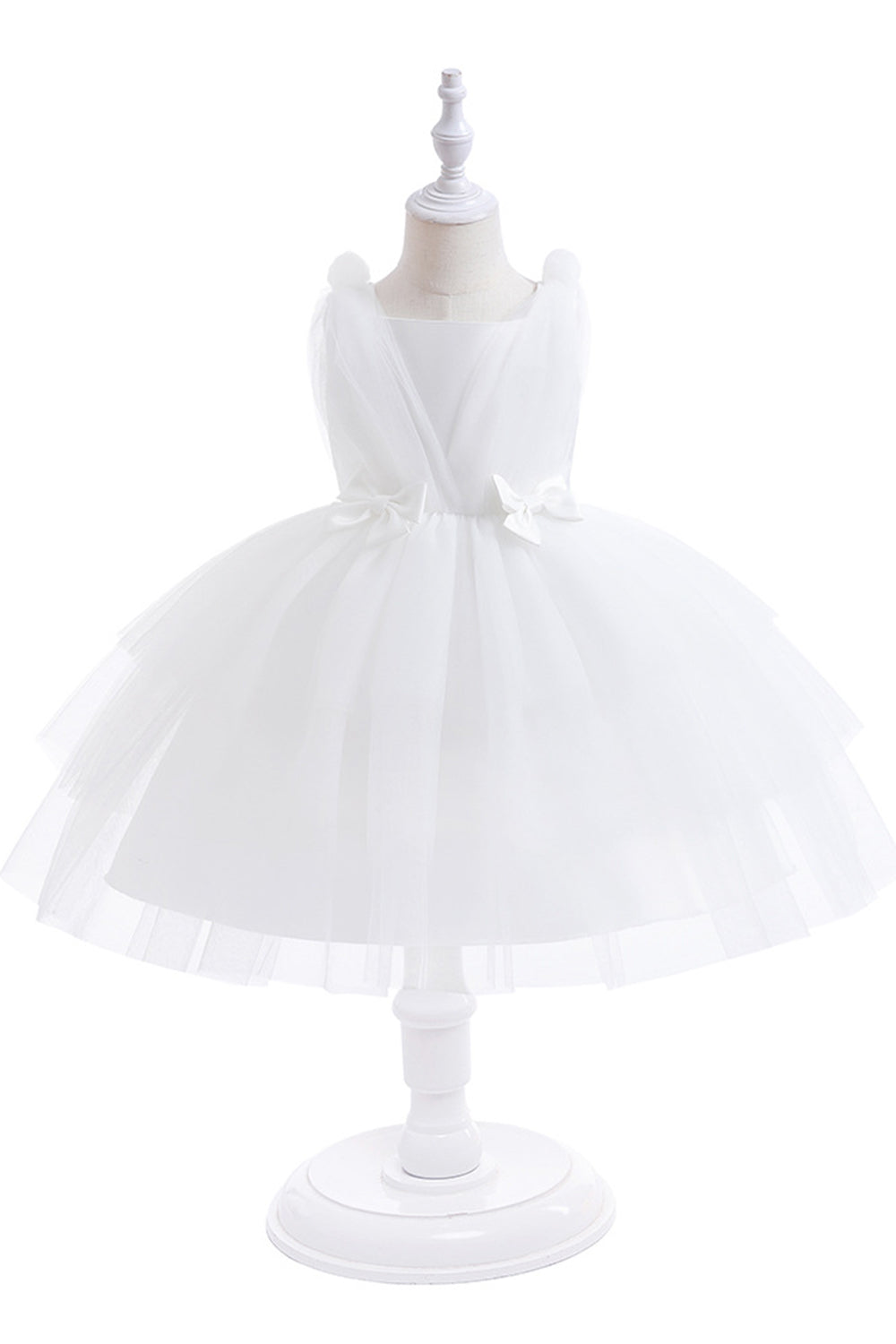 Niebieska Tiulowa Sukienka Na Imprezę Z Kokardkami