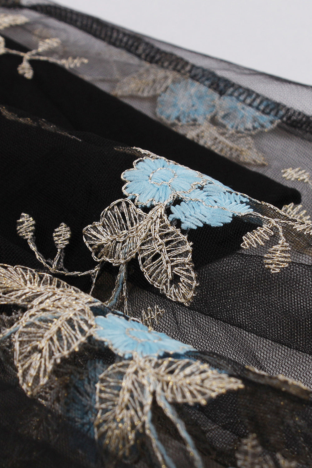 Czarna Sukienka Lata 50 z Haftem z Krótki Rękaw