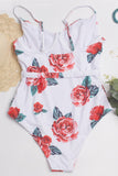 Spaghetti Straps High Waist Red One Piece Stroje kąpielowe