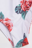 Spaghetti Straps High Waist Red One Piece Stroje kąpielowe