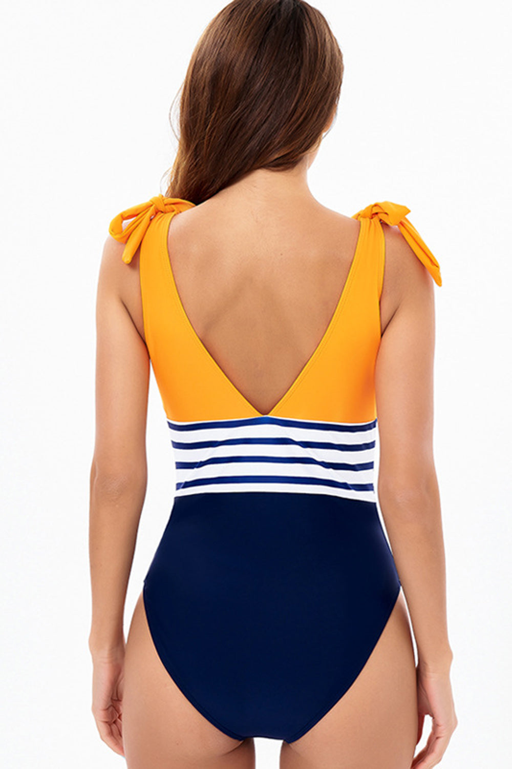 One Piece Yellow Swimsuit z kokardkami