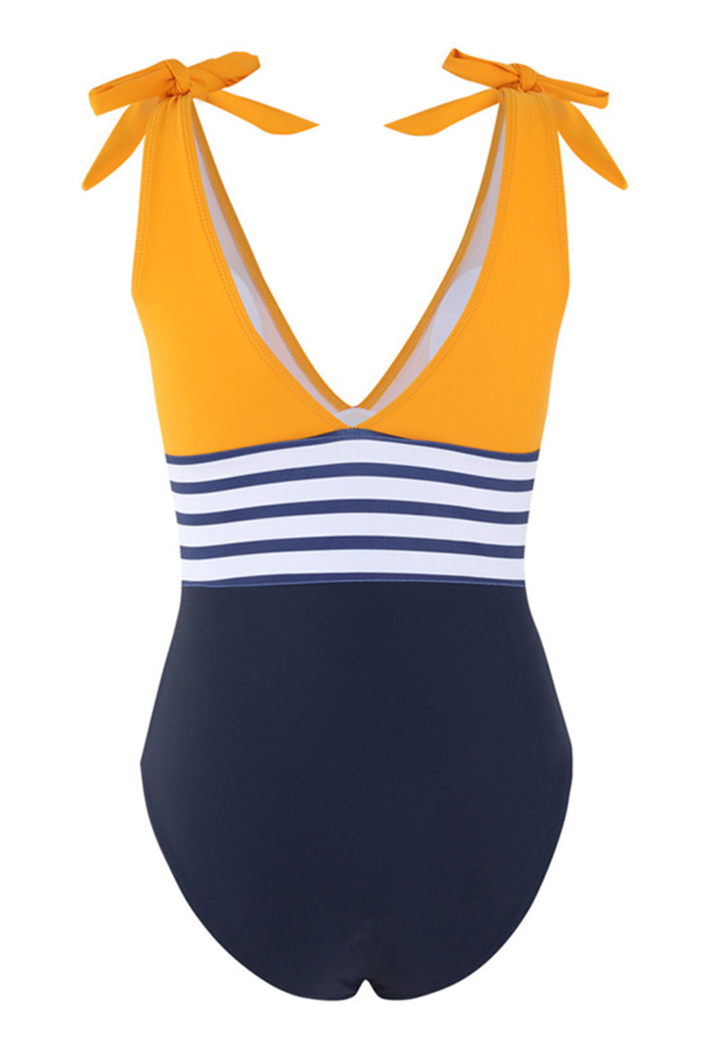 One Piece Yellow Swimsuit z kokardkami