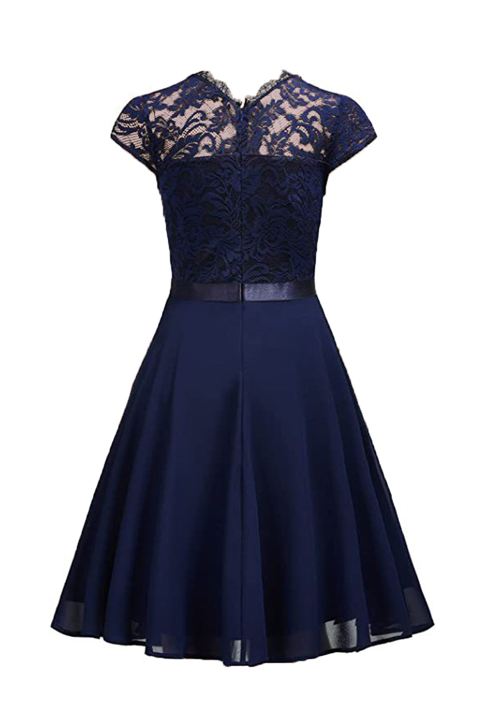 Różowa koronkowa sukienka A Line z marszczeniami