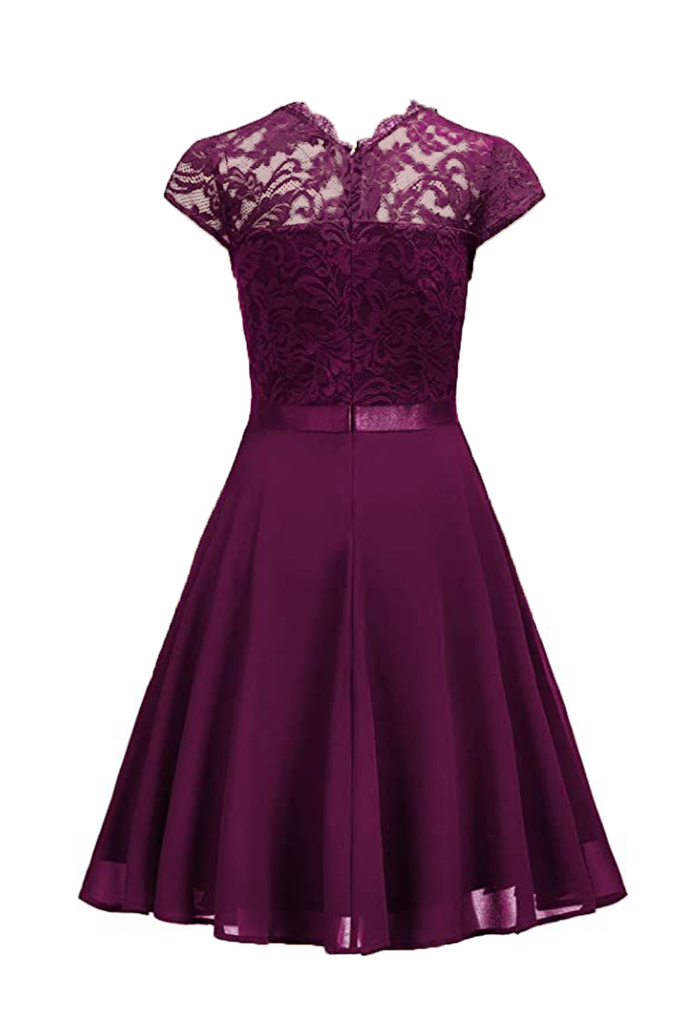 Różowa koronkowa sukienka A Line z marszczeniami