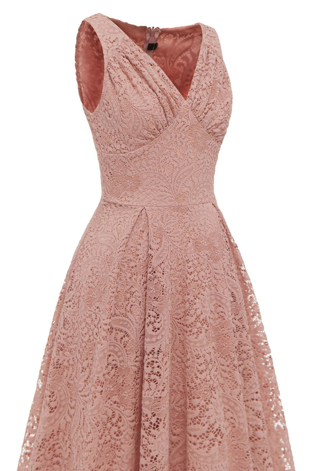 Gark Green A-line Koronkowa sukienka bez rękawów