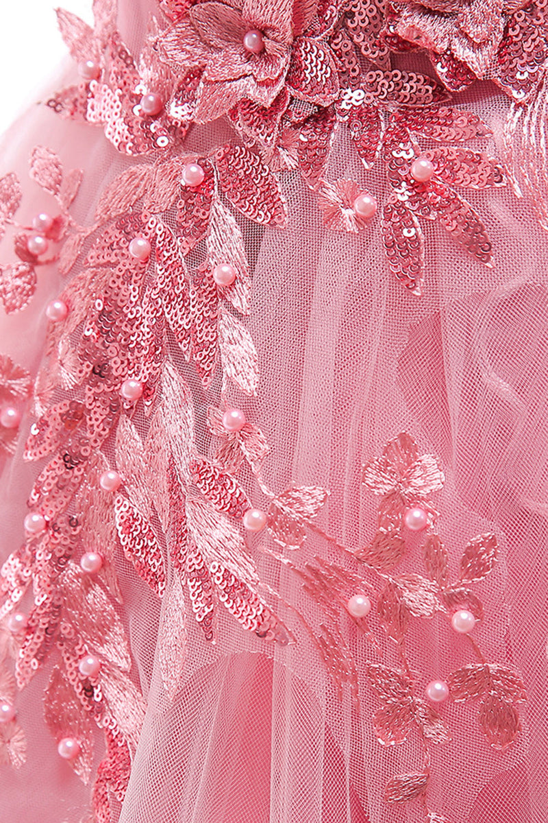 Załaduj obraz do przeglądarki galerii, A-Line Beaded Blush Sukienki dziewczęce z aplikacjami
