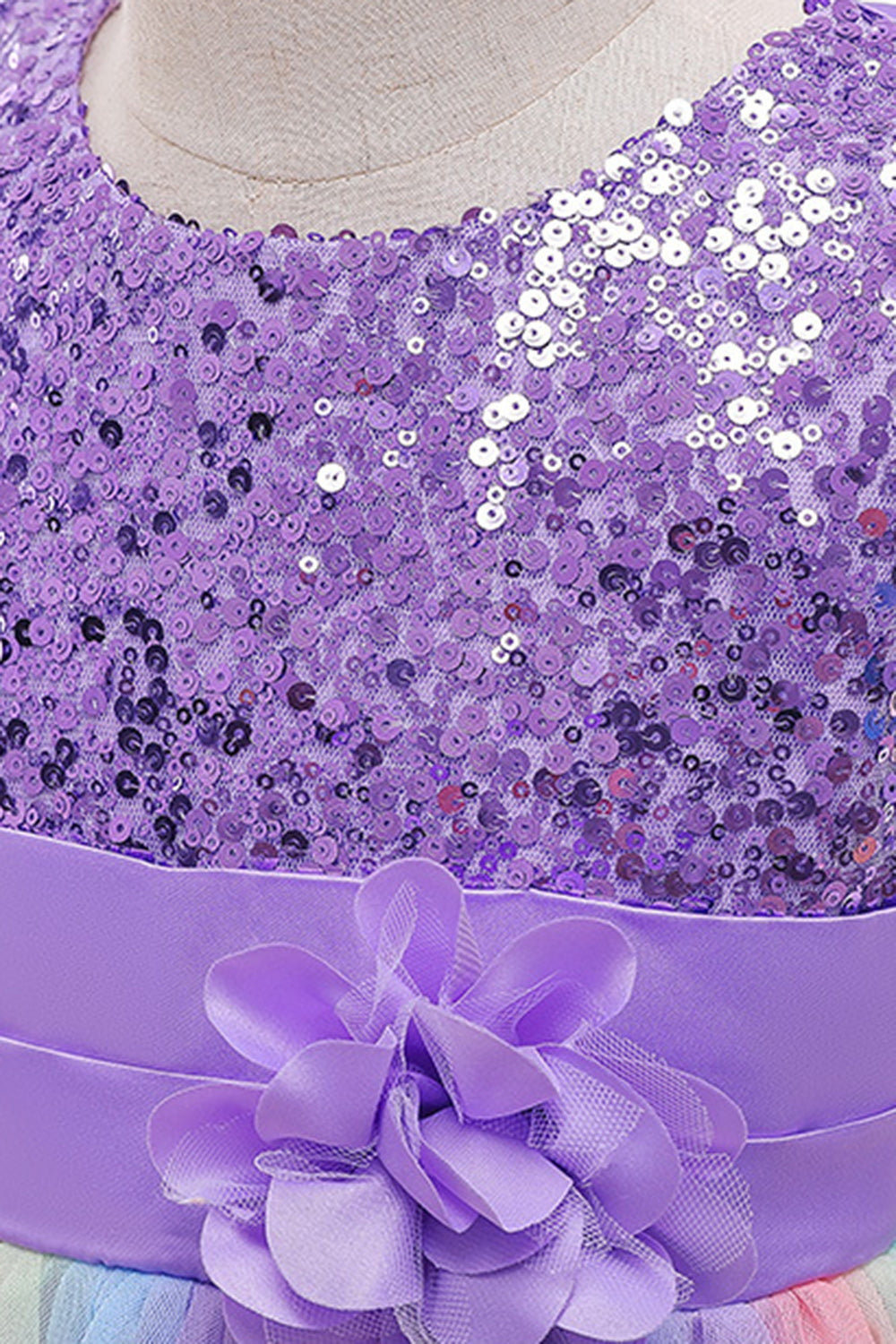 Sparkly Boat Neck Fioletowe sukienki dziewczęce