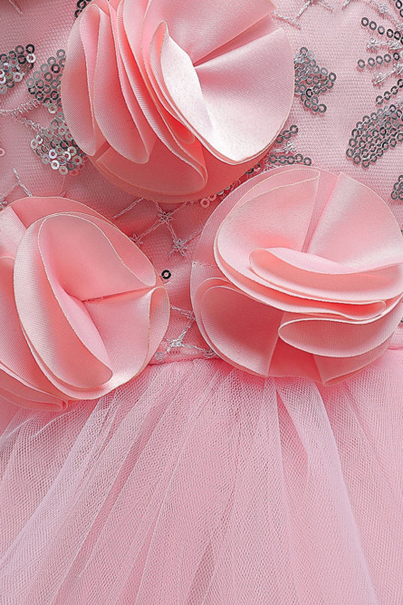 Załaduj obraz do przeglądarki galerii, Pink High Low Appliques Sparkly Girls Sukienki