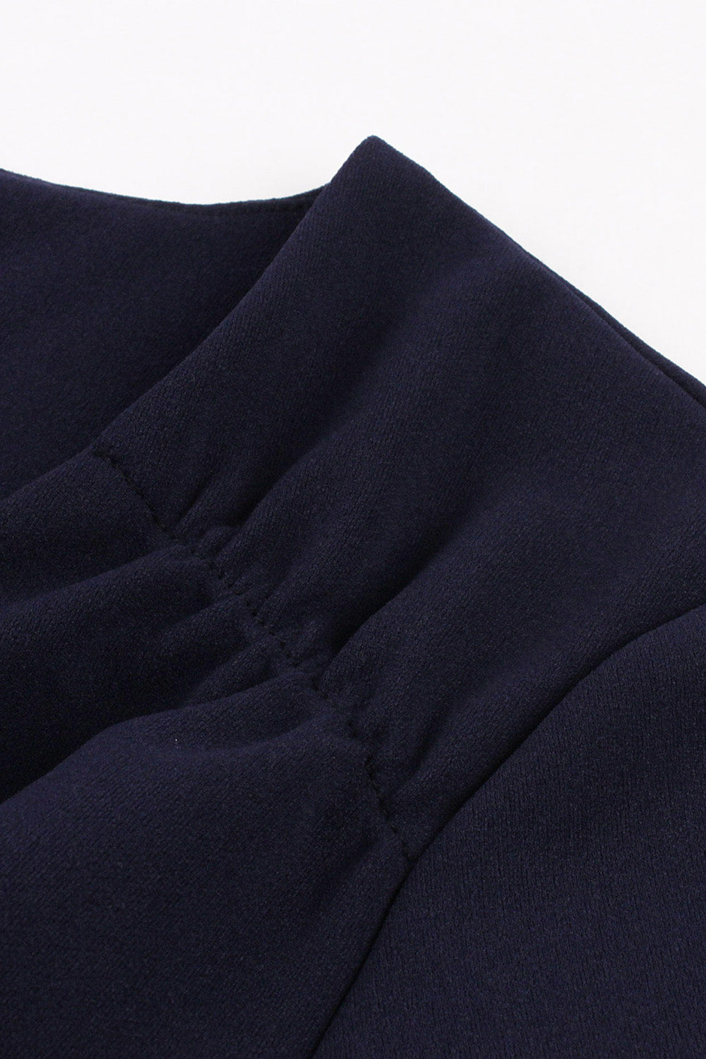 Granatowa Półrękaw Dekolt V Sukienka Lata 50