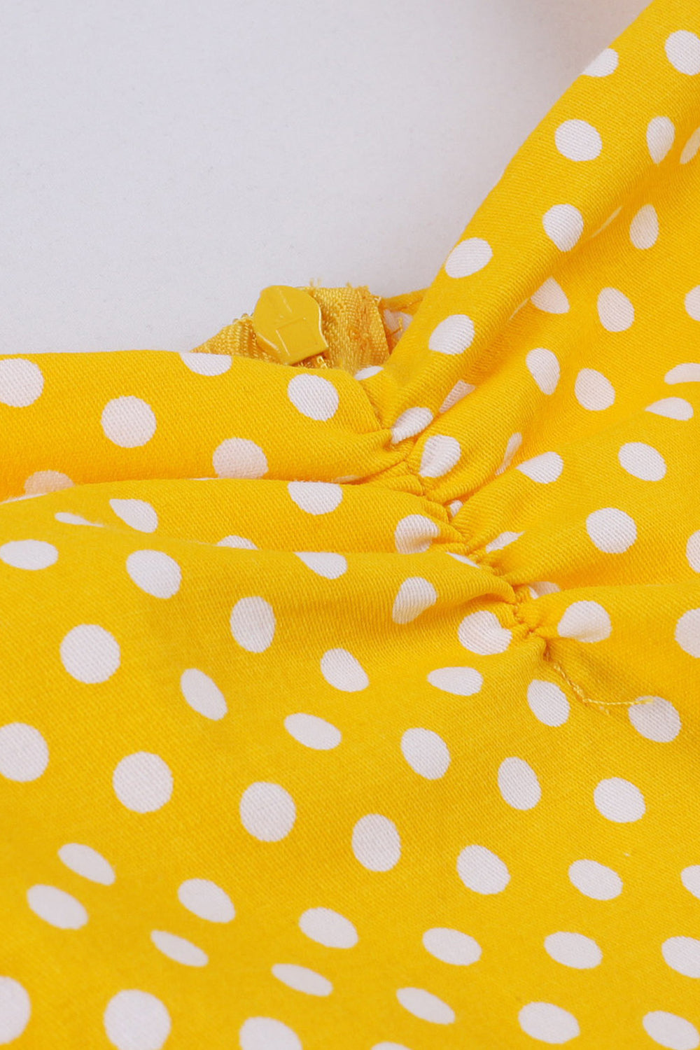 Żółte Groszki Bez Rękawów Cienkich Ramiączkach Sukienki Vintage