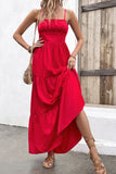 Cienkich Ramiączkach Czerwona Sukienki Letnie z Odkrytymi Plecami