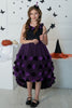 Załaduj obraz do przeglądarki galerii, Dark Purple High Low Tulle Halloween Sukienka Dziewczyna z 3D Flower