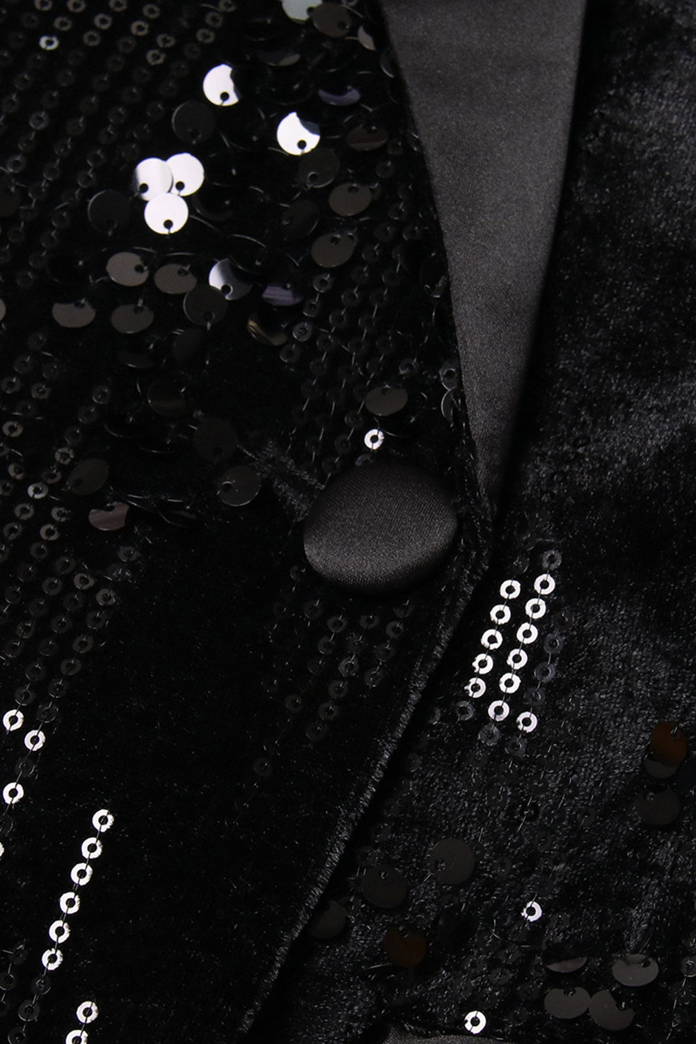 Błyszcząca Czarna Klapa Szczytowa Cekiny Damska Marynarka Z Piórami