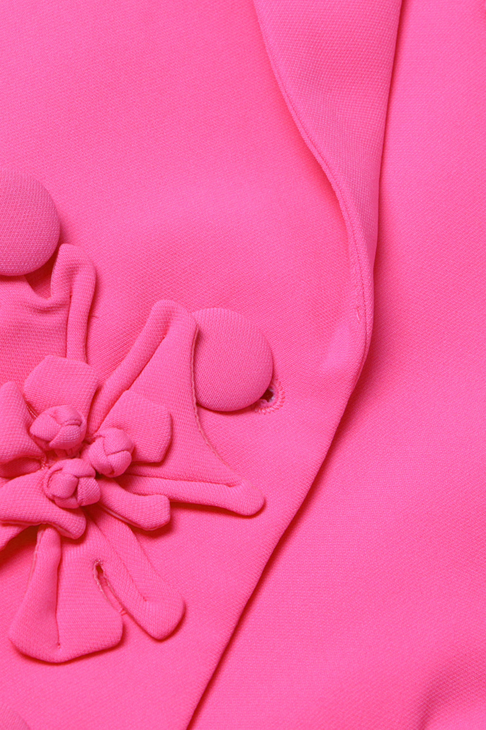 Fuksja Dwurzędowy Klapa Szczytowa Damska Marynarka Z Kwiatami