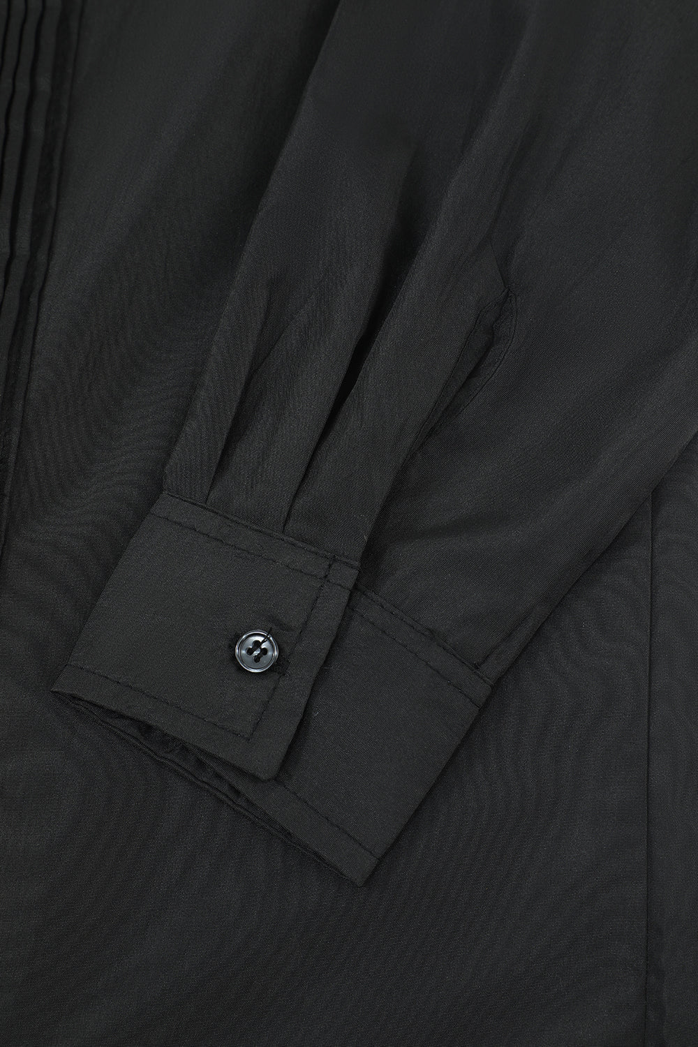 Czarna męska patchworkowa koszula z długim rękawem