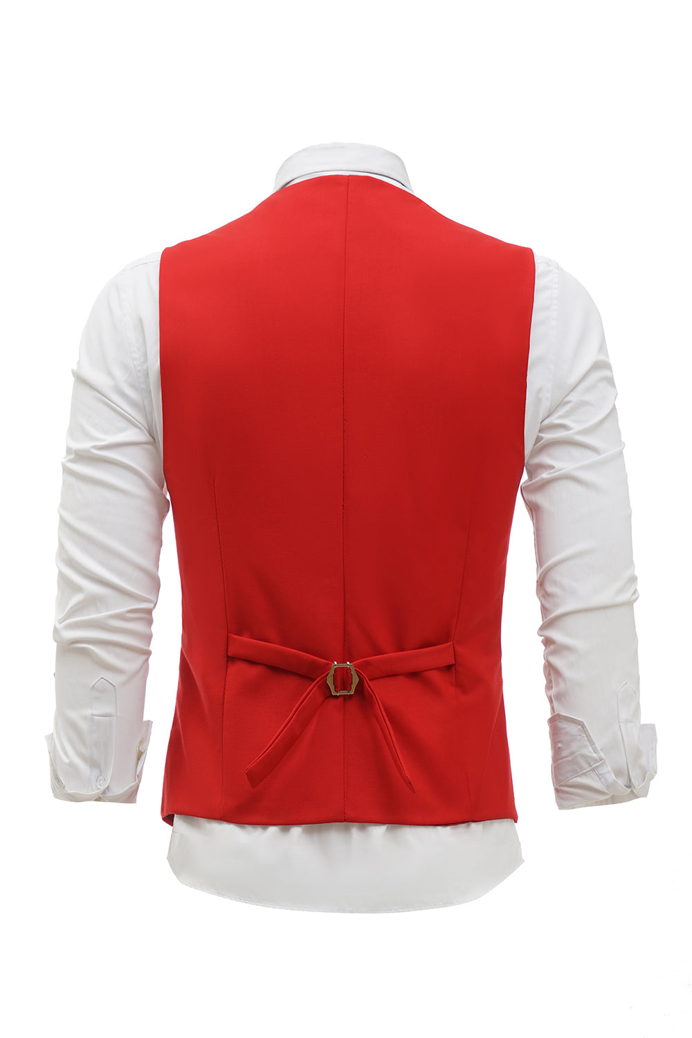 Czerwona jednorzędowa szalowa kamizelka Lapel Men's Suit