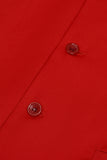 Czerwona jednorzędowa szalowa kamizelka Lapel Men's Suit