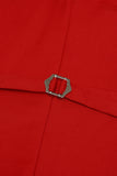 Czerwona jednorzędowa szalowa kamizelka Lapel Men's Suit