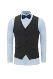 Czarna Jednorzędowa Szalowa Kamizelka Lapel Men's Suit