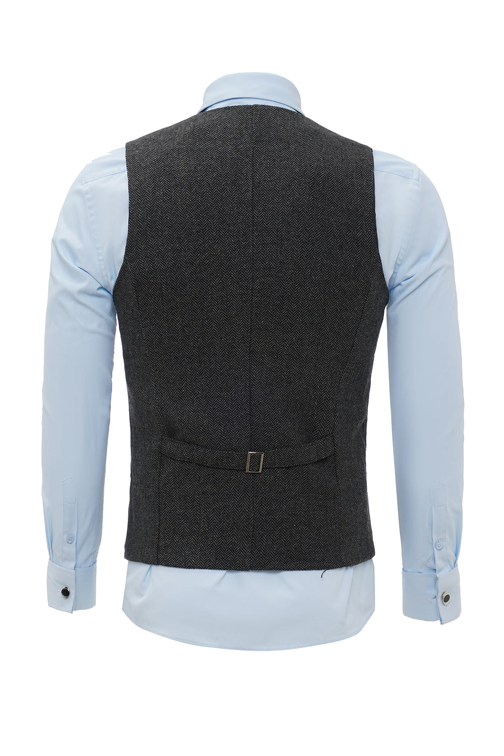 Czarna Jednorzędowa Szalowa Kamizelka Lapel Men's Suit