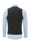 Czarna Jednorzędowa Szalowa Kamizelka Lapel Men's Suit