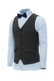 Czarna Jednorzędowa Szalowa Kamizelka Lapel Men's Suit
