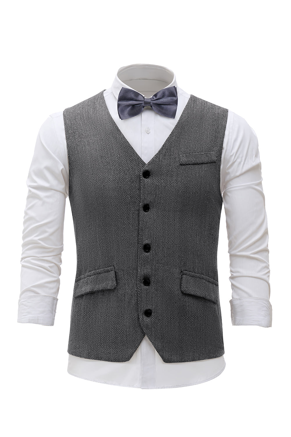 Czarna Jednorzędowa Szalowa Kamizelka Lapel Men's Suit