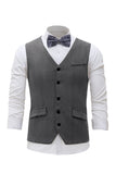 Czarna Jednorzędowa Szalowa Kamizelka Lapel Men's Suit