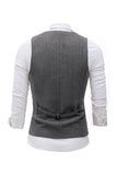 Czarna Jednorzędowa Szalowa Kamizelka Lapel Men's Suit