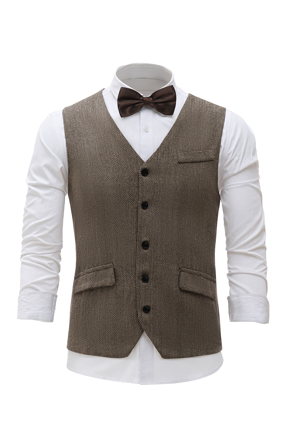 Czarna Jednorzędowa Szalowa Kamizelka Lapel Men's Suit