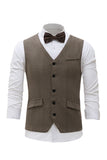 Czarna Jednorzędowa Szalowa Kamizelka Lapel Men's Suit