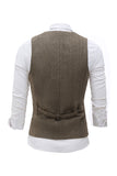 Czarna Jednorzędowa Szalowa Kamizelka Lapel Men's Suit
