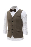 Czarna Jednorzędowa Szalowa Kamizelka Lapel Men's Suit