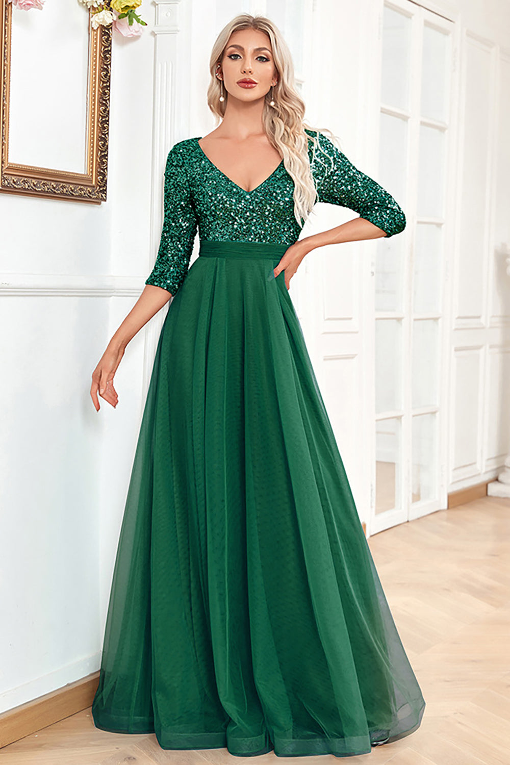 Błyszcząca Czarna Długa Sukienka Na Studniówkę Z Cekinami