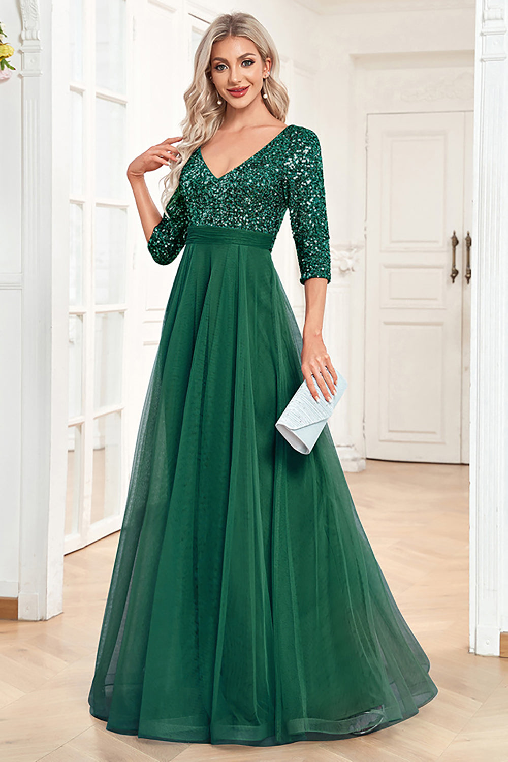 Błyszcząca Czarna Długa Sukienka Na Studniówkę Z Cekinami