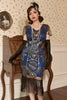 Załaduj obraz do przeglądarki galerii, Niebieski Sukienki Lata 20 z Cekinami