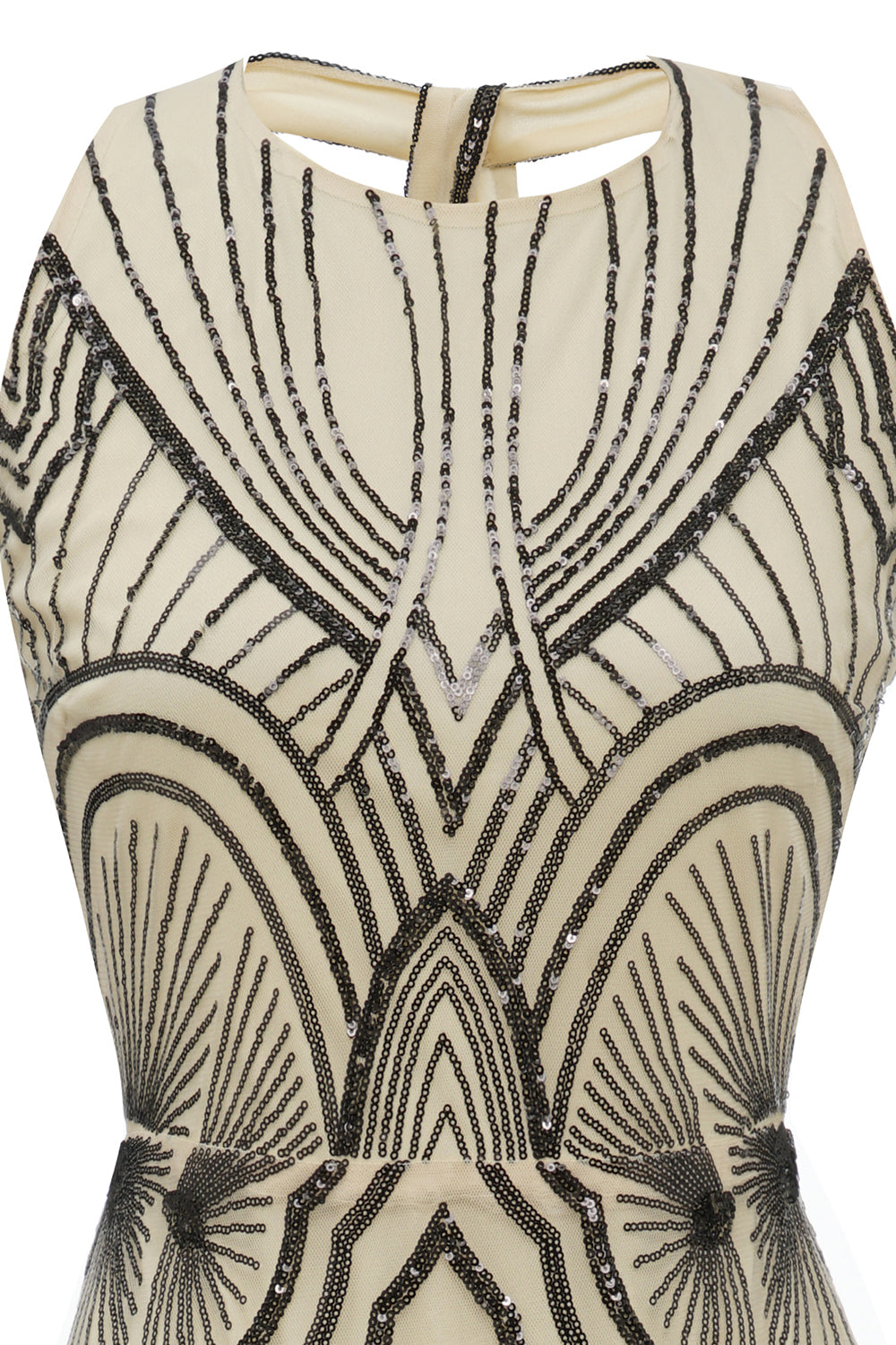 Czarna Długie Sukienka Lata 20 z Cekinami