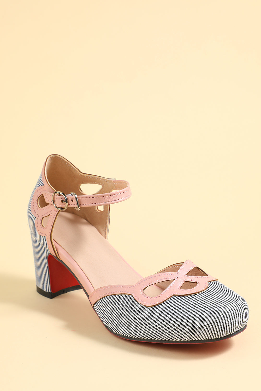 Retro Białe Czarne Buty w Groszki