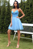 Załaduj obraz do przeglądarki galerii, Niebieska Tiulowe Sukienka Koktajlowa z Aplikacje