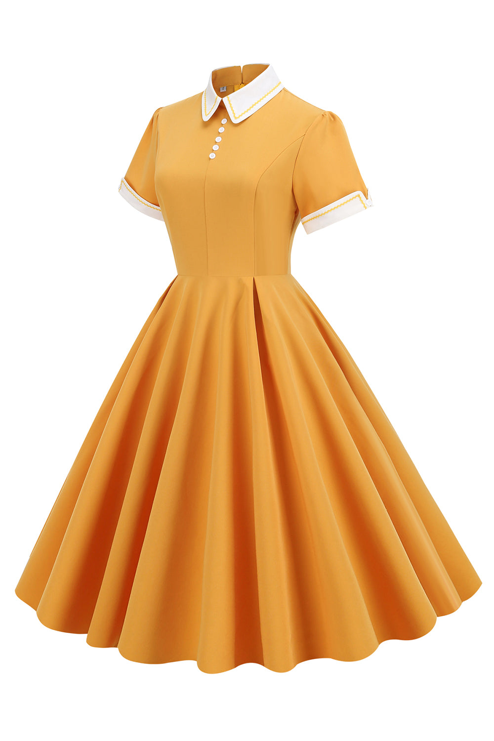 Jasnoniebieska Sukienka Vintage Lata 50 z Rękawami