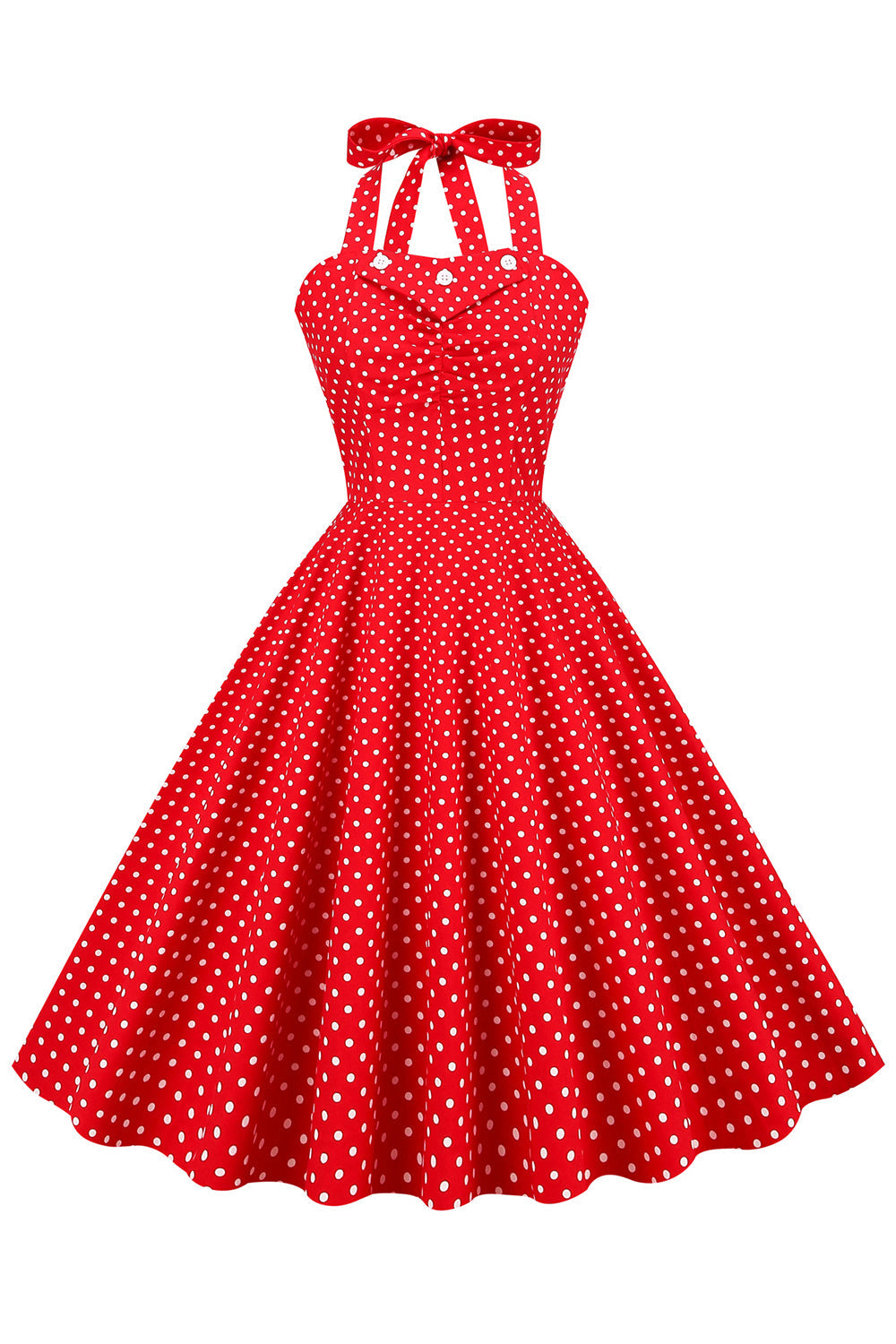 Czerwona Sukienka Pin Up Lata 50 W Groszki