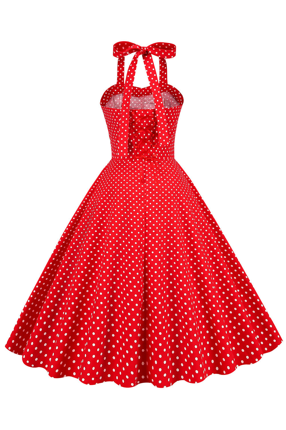 Czerwona Sukienka Pin Up Lata 50 W Groszki