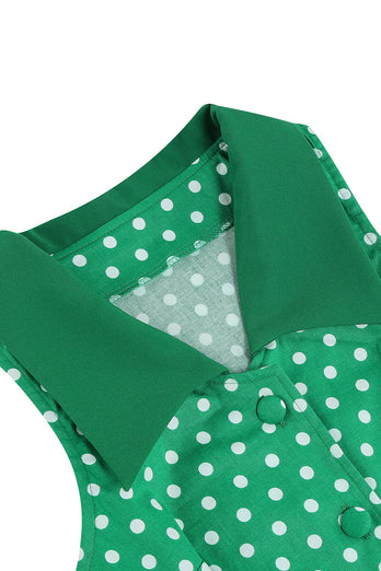 Zielona Sukienki Pin Up Lata 50 w Groszki