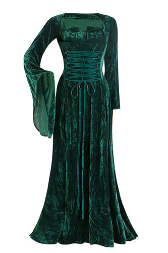 Zielona Aksamitna Sukienka Plus Size Na Impreze z Długim Rękawem