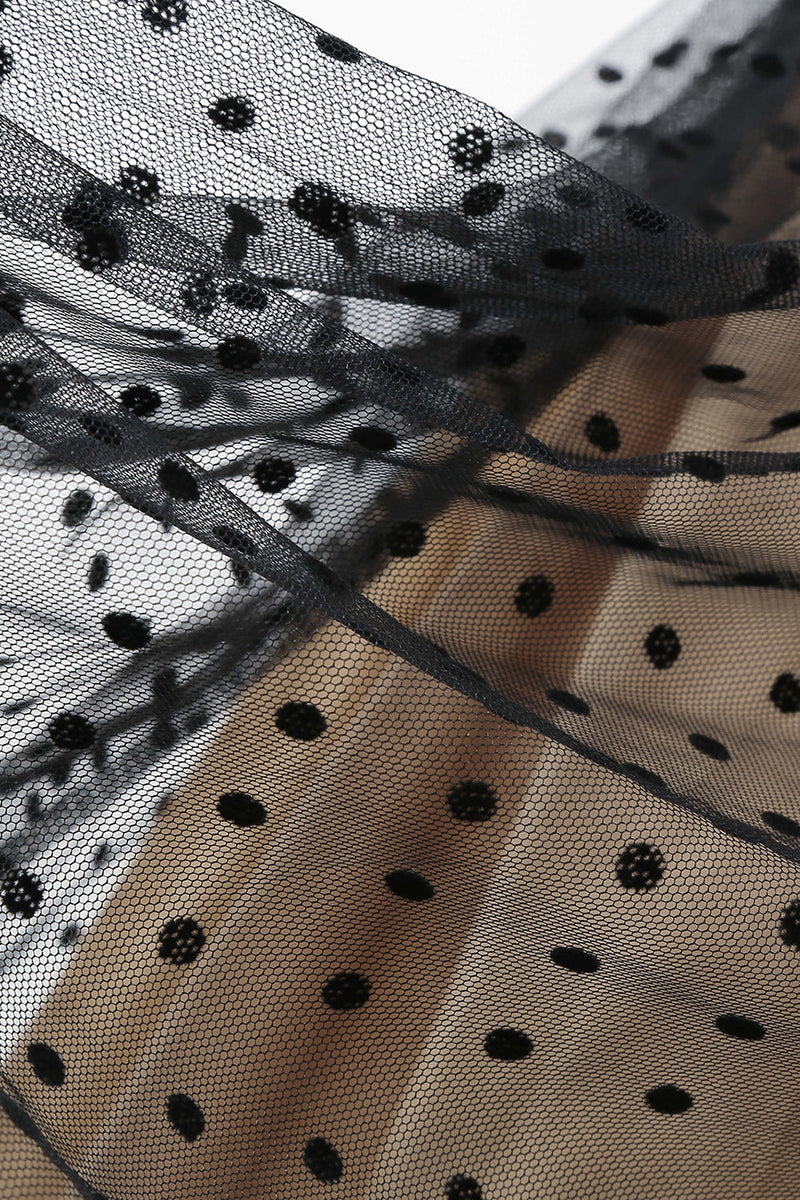 Załaduj obraz do przeglądarki galerii, Black Off the Shoulder Polka Dots 1950s Sukienka