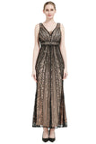 Cekinowy dekolt w serek Midi 1920s Flapper Dress