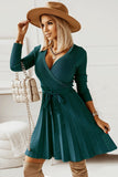 Sweter z długim rękawem Casual Dress z falbanami