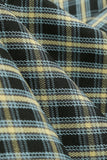 A Line V Neck Green Grid 1950s Sukienka z rękawami 3/4